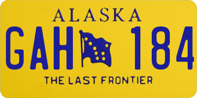 AK license plate GAH184