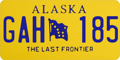 AK license plate GAH185