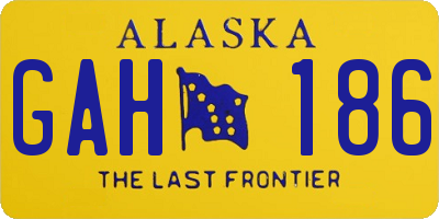 AK license plate GAH186