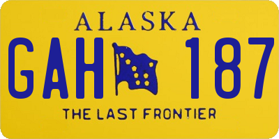 AK license plate GAH187