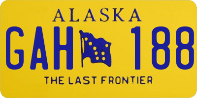 AK license plate GAH188