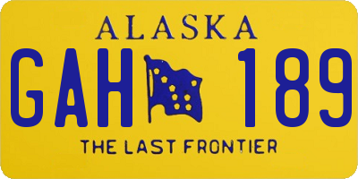 AK license plate GAH189