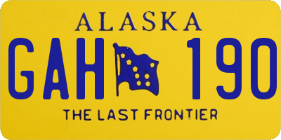 AK license plate GAH190