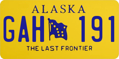 AK license plate GAH191