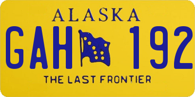 AK license plate GAH192