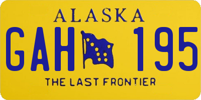 AK license plate GAH195