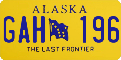 AK license plate GAH196