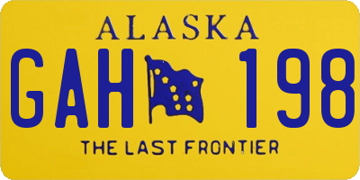 AK license plate GAH198