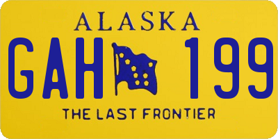 AK license plate GAH199