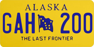 AK license plate GAH200