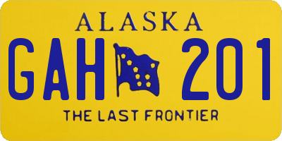 AK license plate GAH201