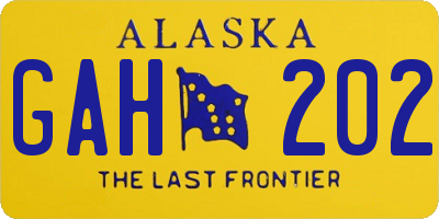 AK license plate GAH202