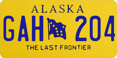 AK license plate GAH204