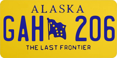 AK license plate GAH206