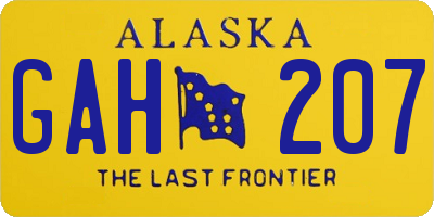 AK license plate GAH207