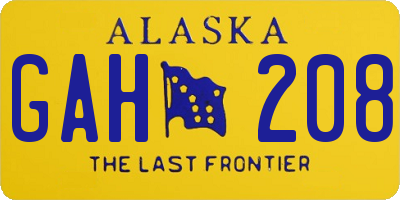 AK license plate GAH208