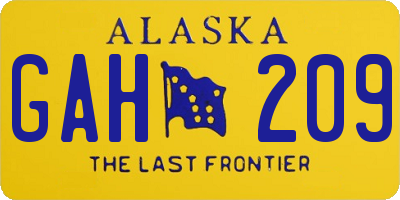 AK license plate GAH209