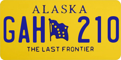 AK license plate GAH210
