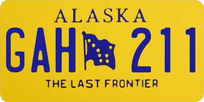 AK license plate GAH211