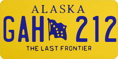 AK license plate GAH212