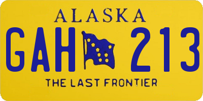 AK license plate GAH213