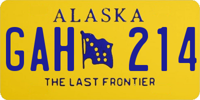 AK license plate GAH214