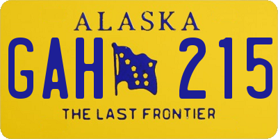 AK license plate GAH215