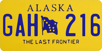 AK license plate GAH216