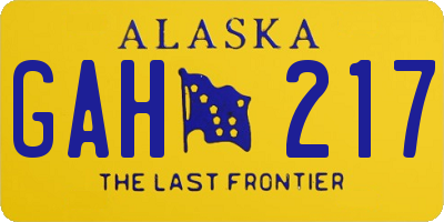 AK license plate GAH217