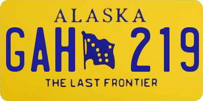 AK license plate GAH219