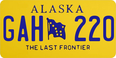 AK license plate GAH220