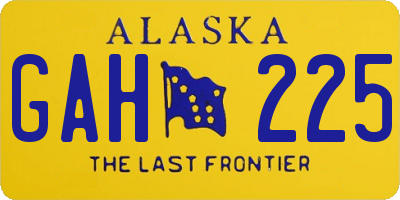 AK license plate GAH225