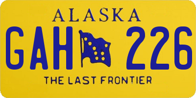 AK license plate GAH226