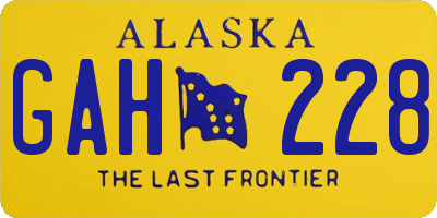 AK license plate GAH228