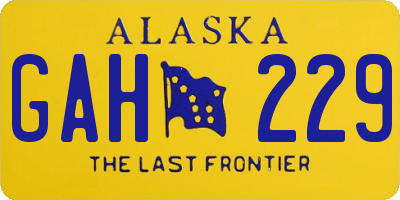 AK license plate GAH229