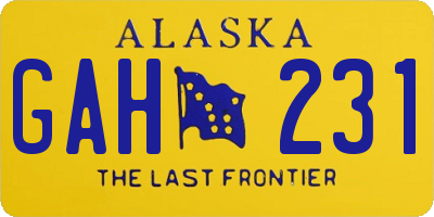 AK license plate GAH231