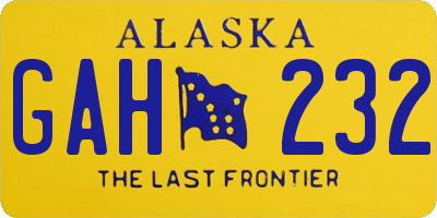 AK license plate GAH232