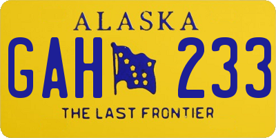 AK license plate GAH233