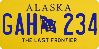 AK license plate GAH234