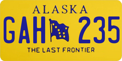 AK license plate GAH235