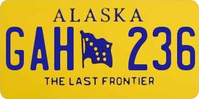 AK license plate GAH236