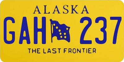 AK license plate GAH237