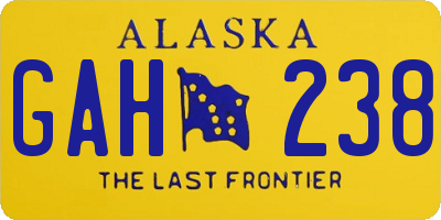 AK license plate GAH238