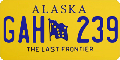 AK license plate GAH239