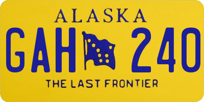 AK license plate GAH240