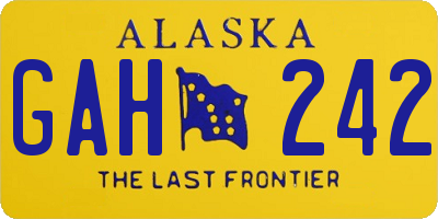 AK license plate GAH242