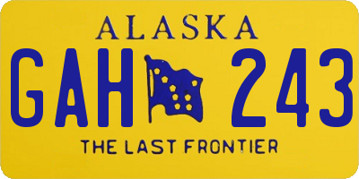 AK license plate GAH243