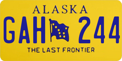 AK license plate GAH244
