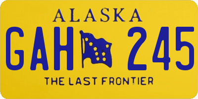 AK license plate GAH245