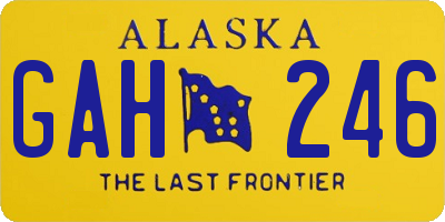 AK license plate GAH246